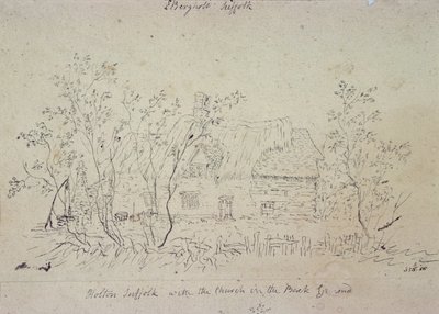 Hütte in East Bergholt, mit einem Brunnen von John Constable
